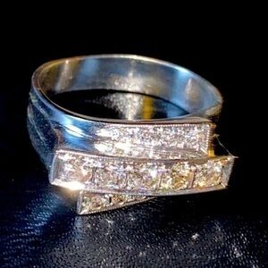 Ring Band natural diamonds 14K white Gold gorgeous stylish catalog style